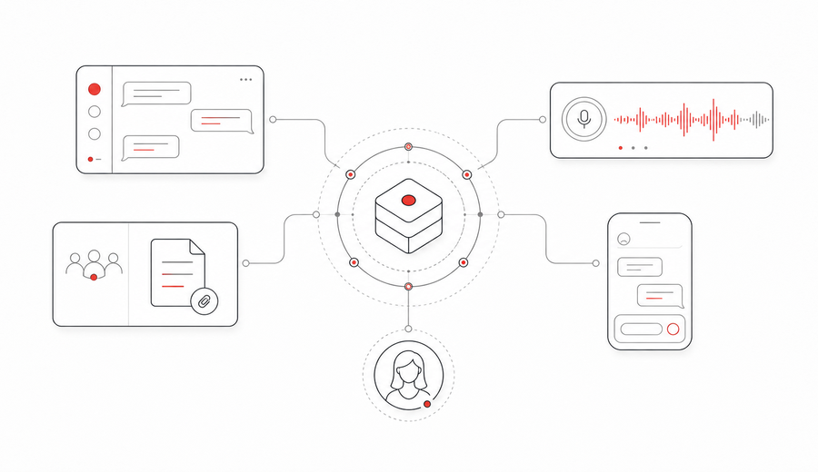 Enterprise knowledge reaching teams through chat, voice, WhatsApp, and digital avatar channels.